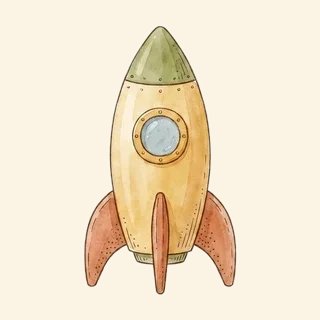 Univers espace : fusée, planètes, étoiles